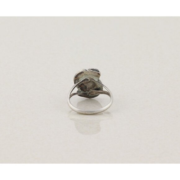 Sterling Silver Natural Mother of Pearl Ring Leaf Ring Size 6 1/4 - Picture 6 of 6